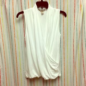 SOLD Banana Republic White Draped Tunic Tank